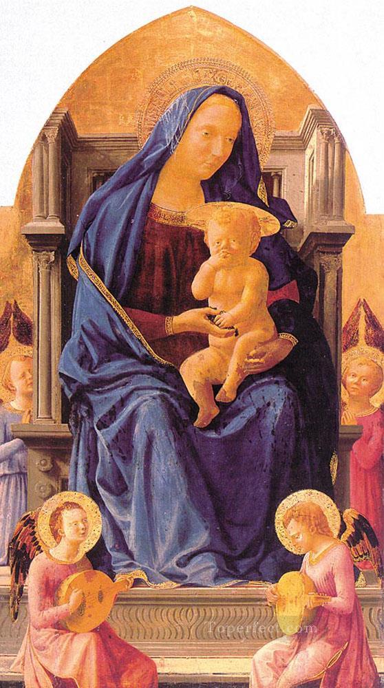 Madonna with Child and Angels Christian Quattrocento Renaissance Masaccio Oil Paintings